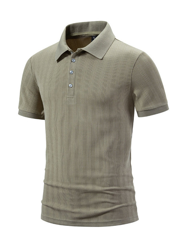 Polos- Textured Polo Shirt for Men's Everyday Wear- - Pekosa Women Fashion