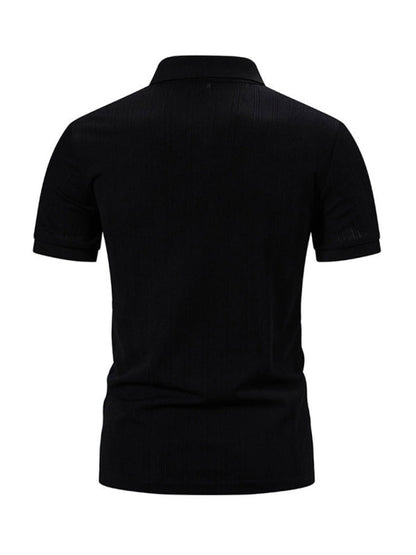 Polos- Textured Polo Shirt for Men's Everyday Wear- - Pekosa Women Fashion