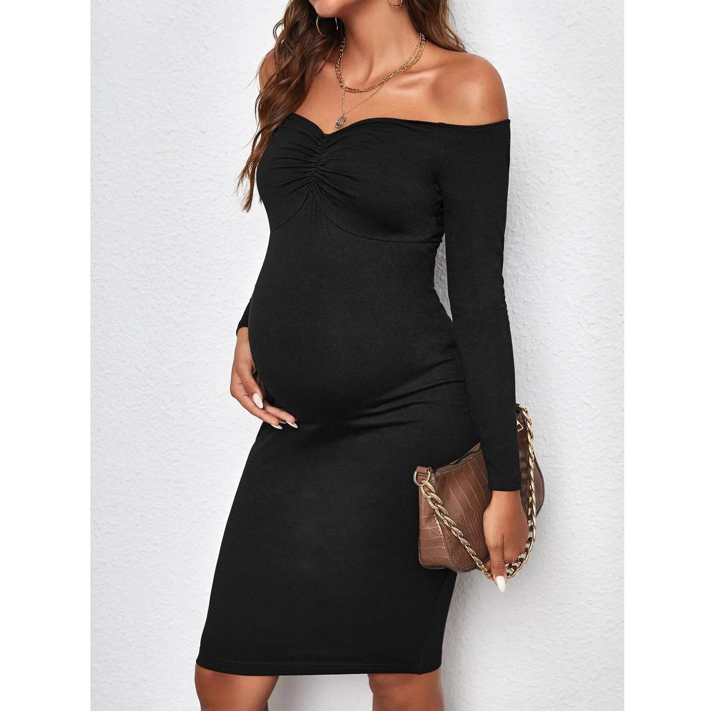 Pregnancy Dresses - Mama Glow Long Sleeve Midi