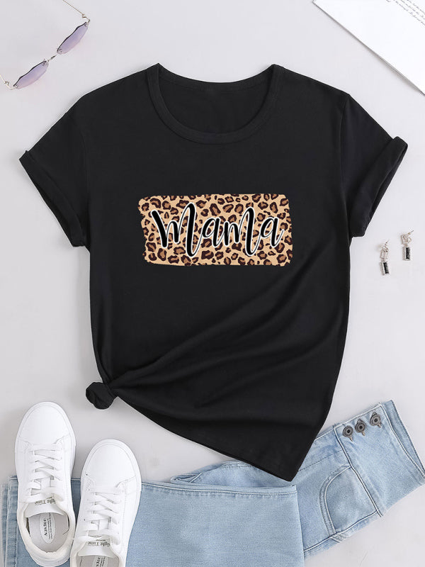 Print Tees - Mama Leopard Print Black Tee – Perfect Match!