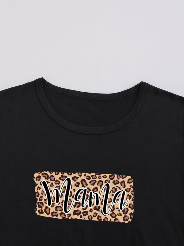 Print Tees - Mama Leopard Print Black Tee – Perfect Match!