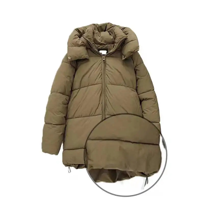 Puffer Jackets- Cozy Women's Hooded Puffer Jacket for Winter- - Chuzko Women Clothing