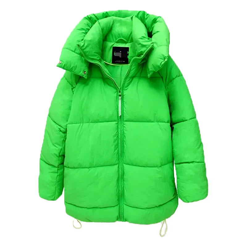 Puffer Jackets- Cozy Women's Hooded Puffer Jacket for Winter- - Chuzko Women Clothing