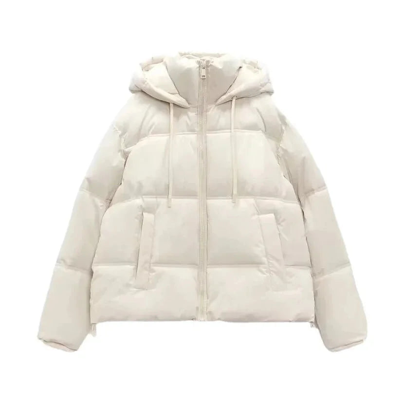 Puffer Jackets- Elegant Hooded Puffer Jacket for Her- - Pekosa Women Fashion