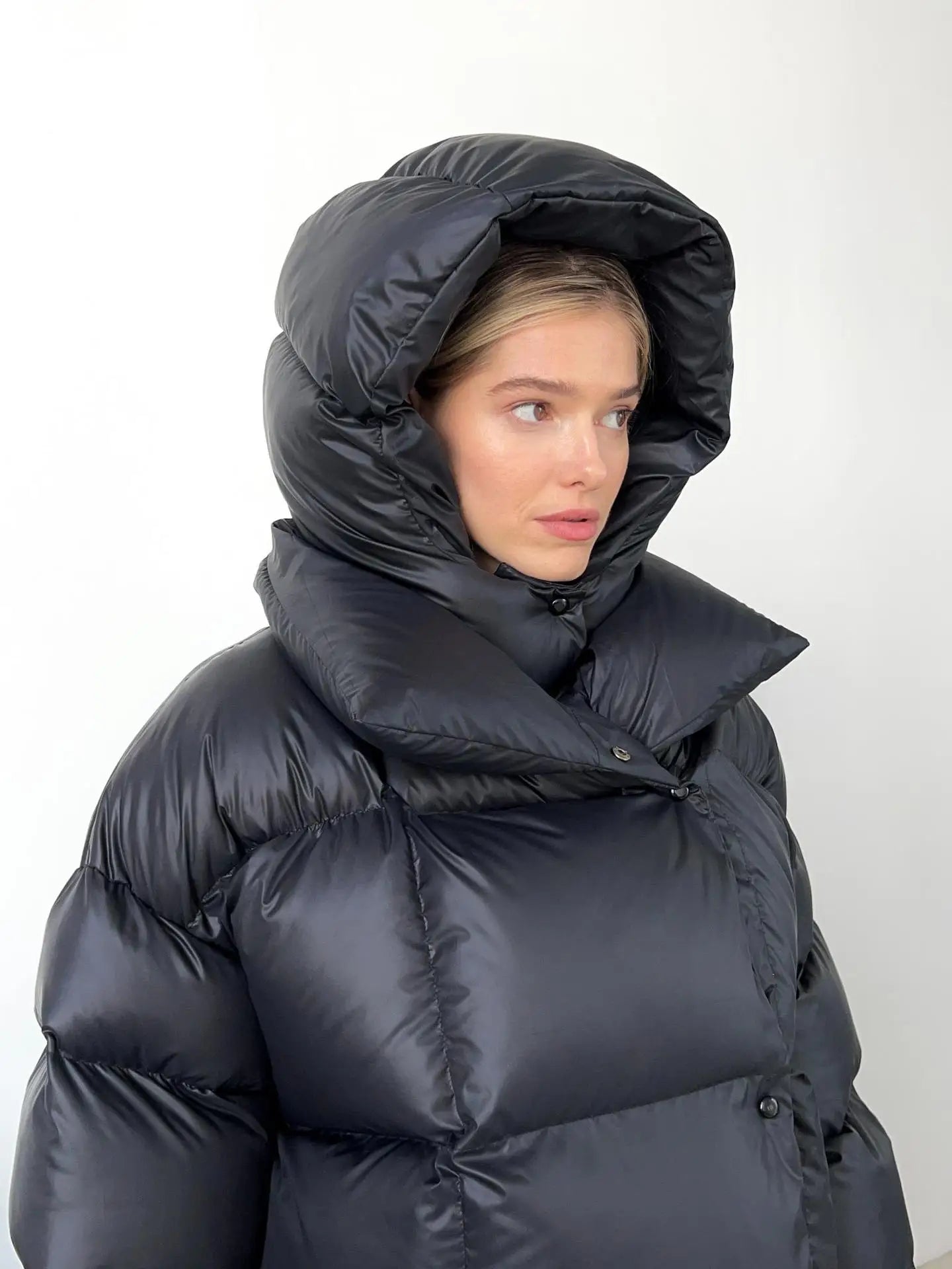 Puffer Jackets- Hooded Inflated Puffer Jacket for Outdoor Winter Events- - Pekosa Women Clothing