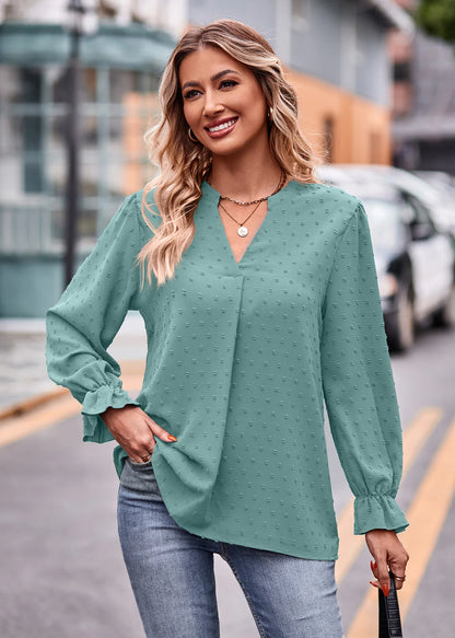 Pullover Blouses - Day-to-Night V-Neck Blouse