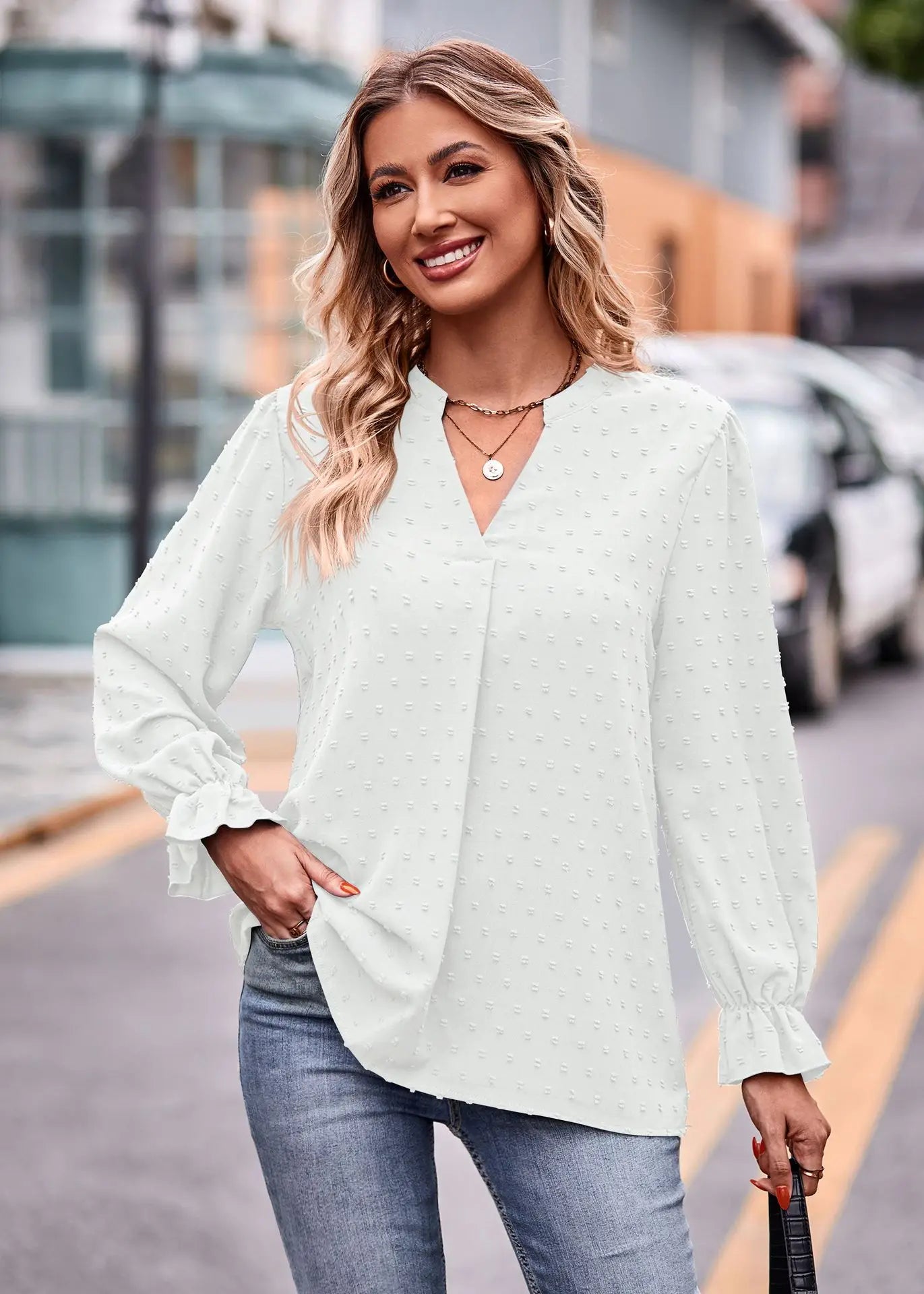 Pullover Blouses - Day-to-Night V-Neck Blouse