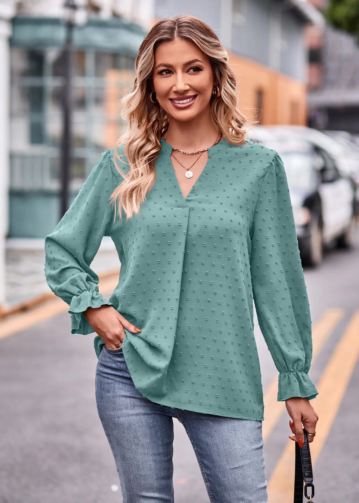 Pullover Blouses - Day-to-Night V-Neck Blouse