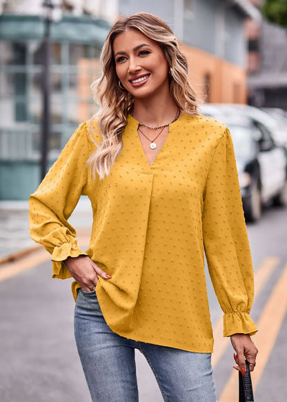 Pullover Blouses - Day-to-Night V-Neck Blouse