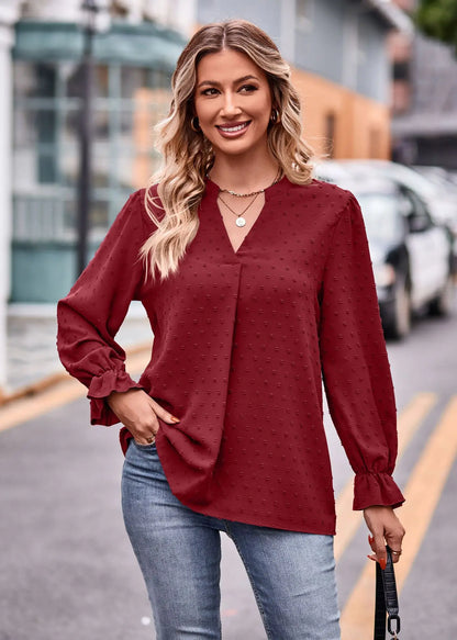 Pullover Blouses - Day-to-Night V-Neck Blouse