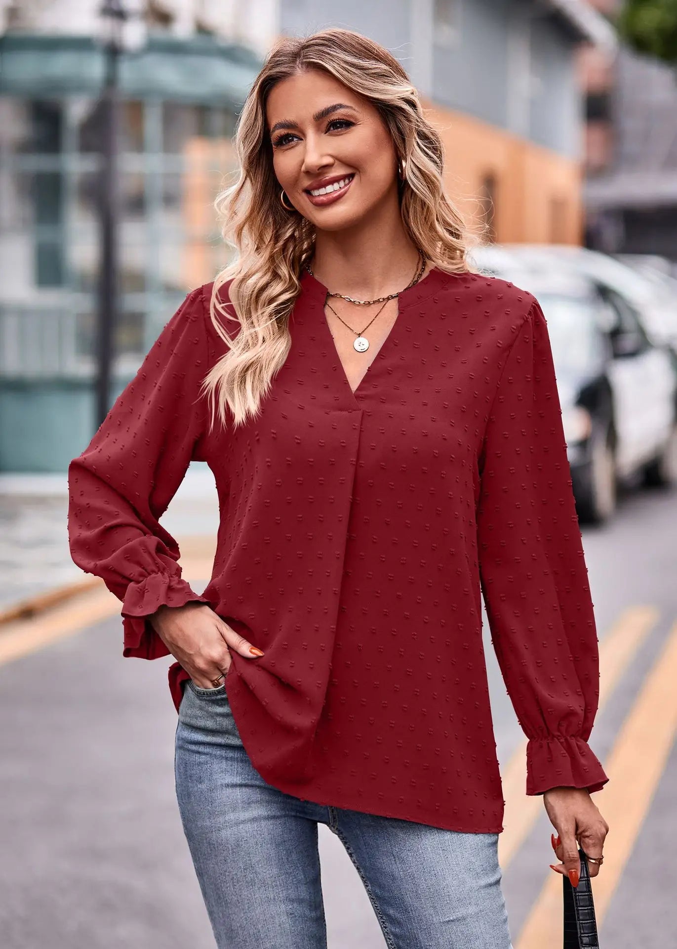 Pullover Blouses - Day-to-Night V-Neck Blouse