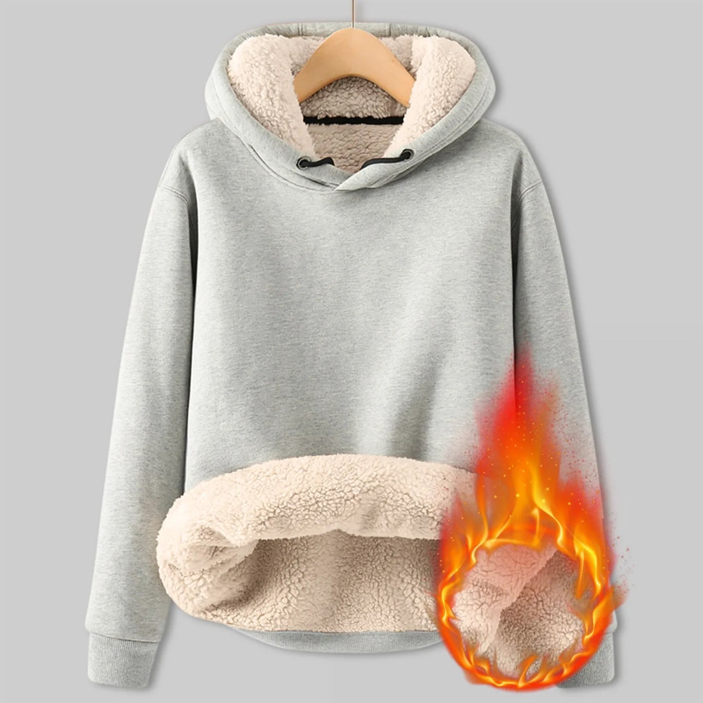 Pullover Hoodies - Fleece Hoodie Plush Winter Pullover for Women