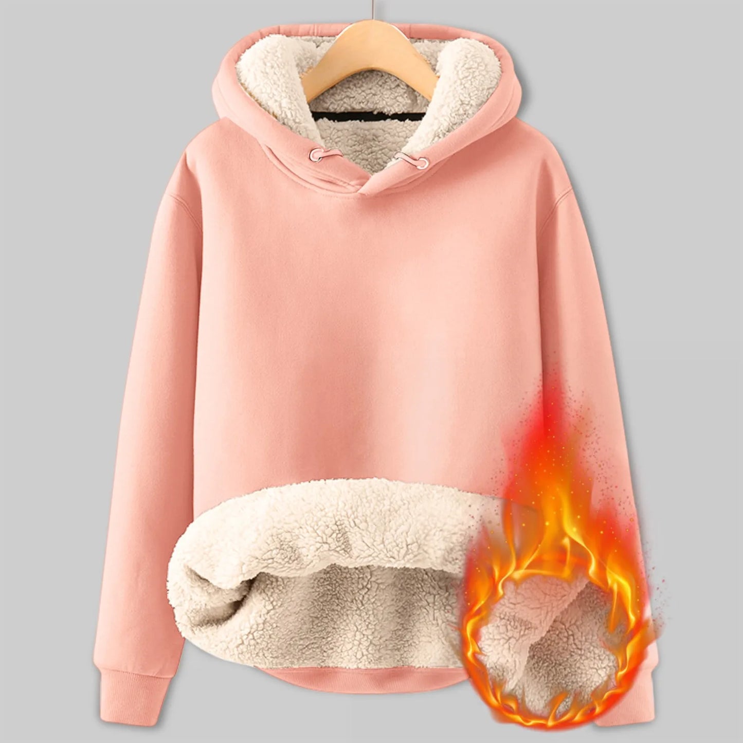 Pullover Hoodies - Fleece Hoodie Plush Winter Pullover for Women