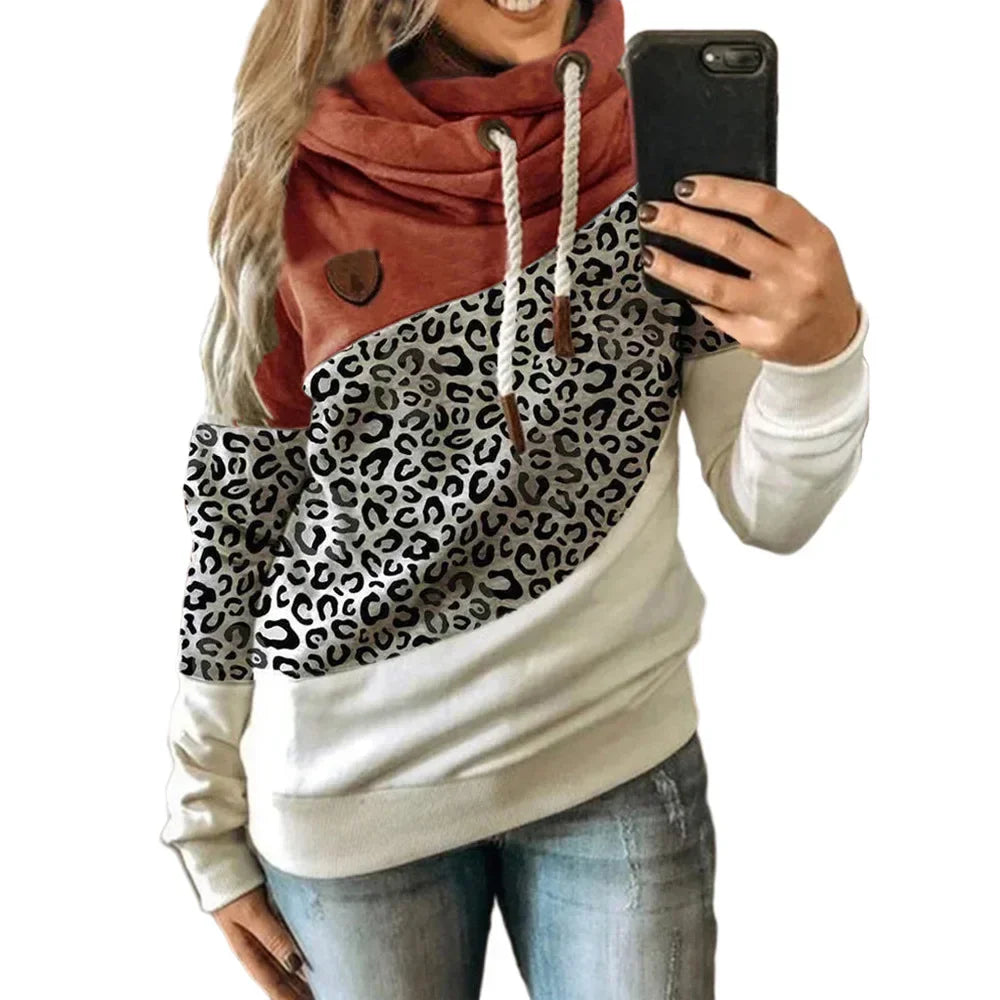 Pullover Hoodies - Thick Warm Color Block Pullover Hoodie Sweatshirt