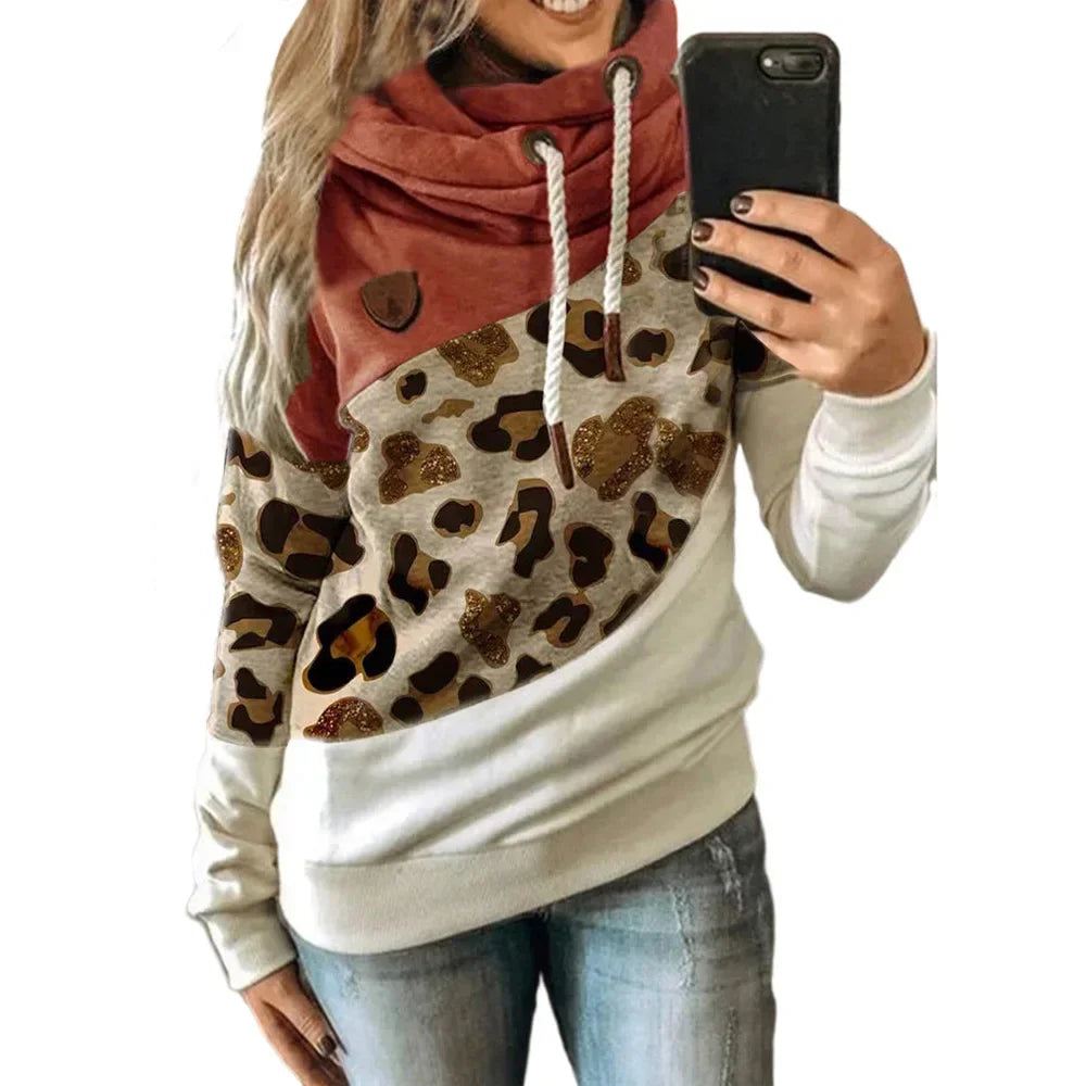 Pullover Hoodies - Thick Warm Color Block Pullover Hoodie Sweatshirt