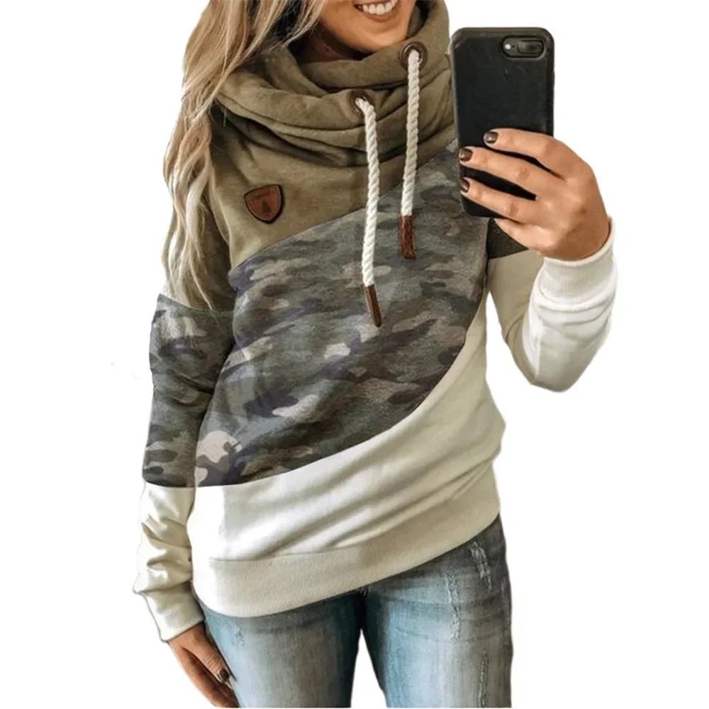 Pullover Hoodies - Thick Warm Color Block Pullover Hoodie Sweatshirt