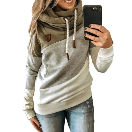 Pullover Hoodies - Thick Warm Color Block Pullover Hoodie Sweatshirt