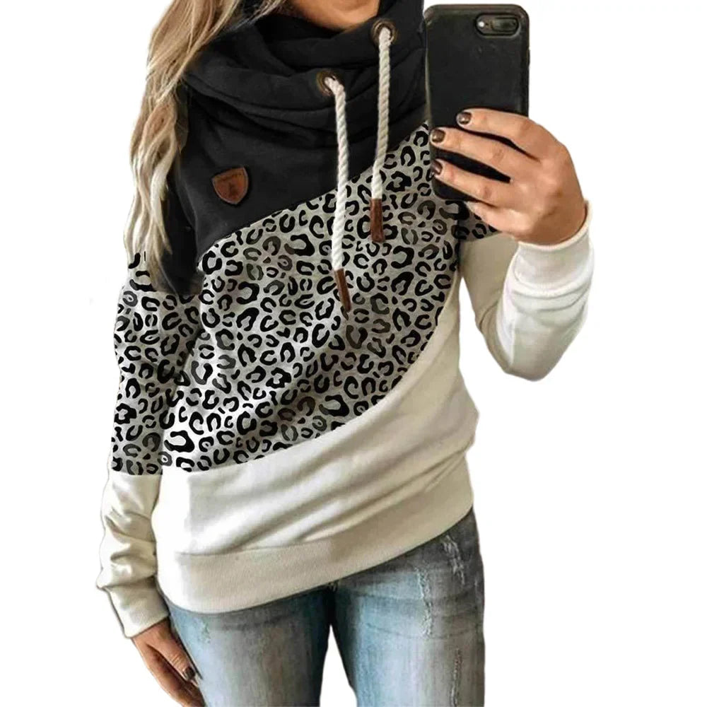 Pullover Hoodies - Thick Warm Color Block Pullover Hoodie Sweatshirt