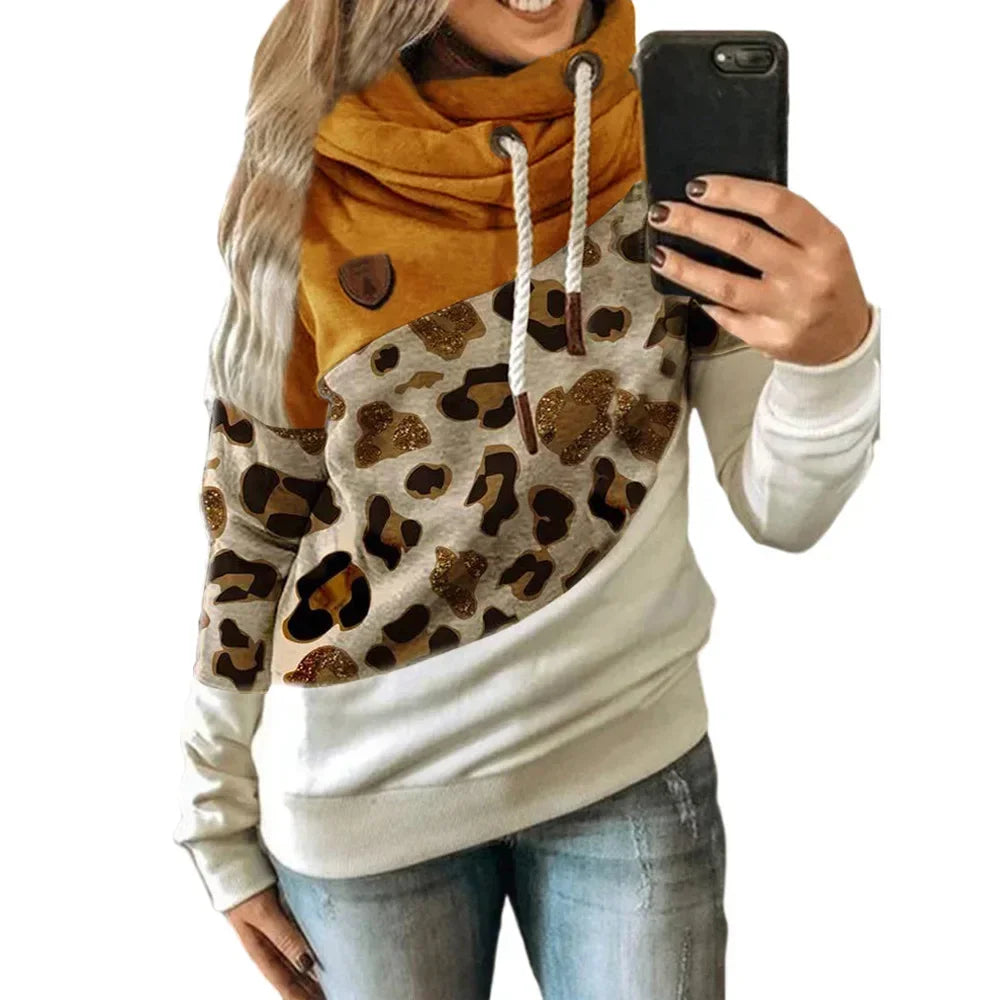 Pullover Hoodies - Thick Warm Color Block Pullover Hoodie Sweatshirt