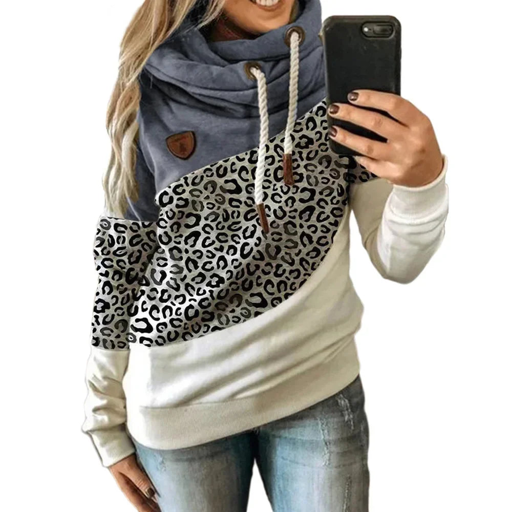 Pullover Hoodies - Thick Warm Color Block Pullover Hoodie Sweatshirt