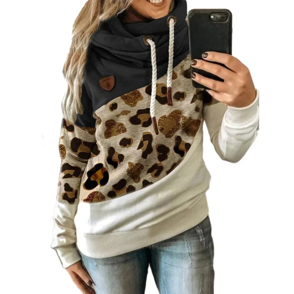 Pullover Hoodies - Thick Warm Color Block Pullover Hoodie Sweatshirt