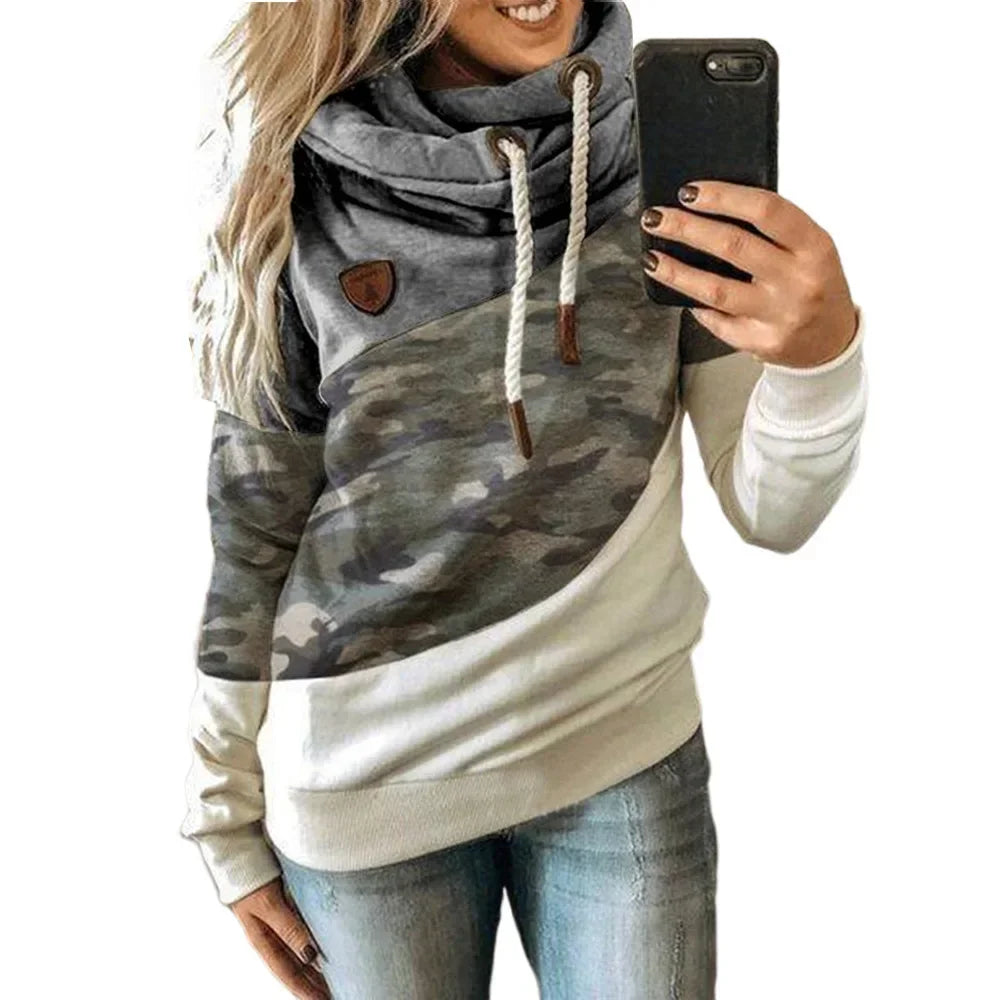 Pullover Hoodies - Thick Warm Color Block Pullover Hoodie Sweatshirt