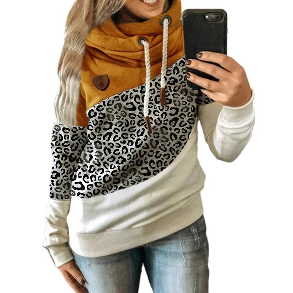 Pullover Hoodies - Thick Warm Color Block Pullover Hoodie Sweatshirt