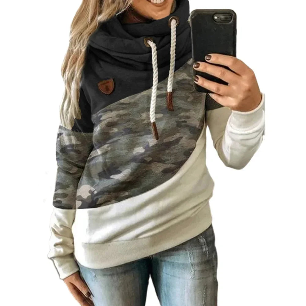 Pullover Hoodies - Thick Warm Color Block Pullover Hoodie Sweatshirt