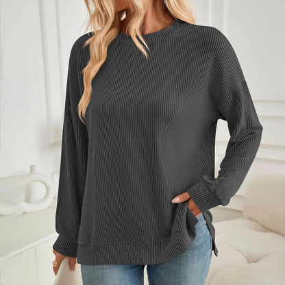 Pullover Sweaters - Autumn Essential Ribbed Pullover Sweater Tops