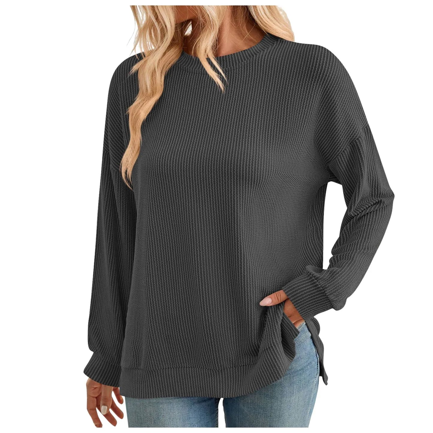 Pullover Sweaters - Autumn Essential Ribbed Pullover Sweater Tops