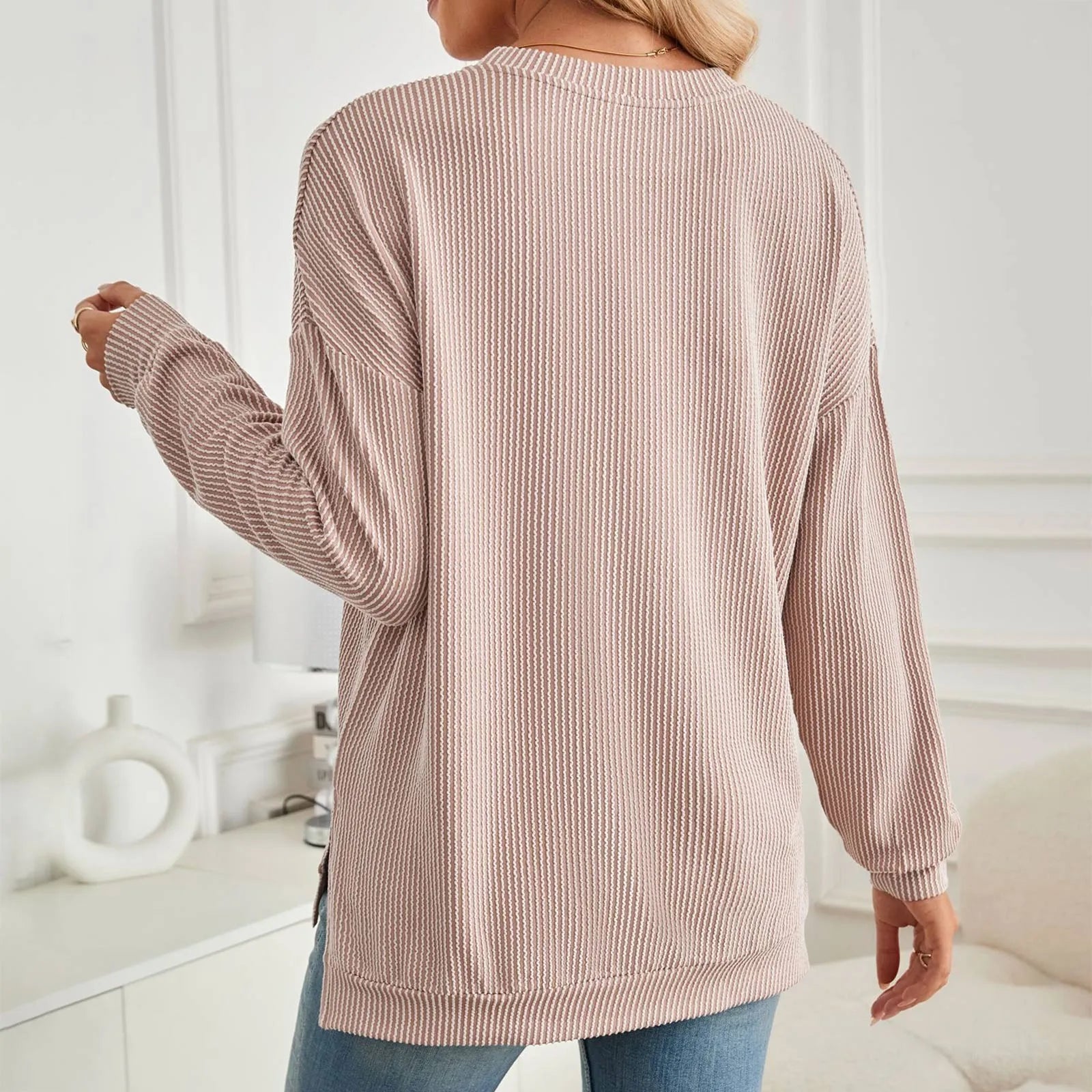 Pullover Sweaters - Autumn Essential Ribbed Pullover Sweater Tops