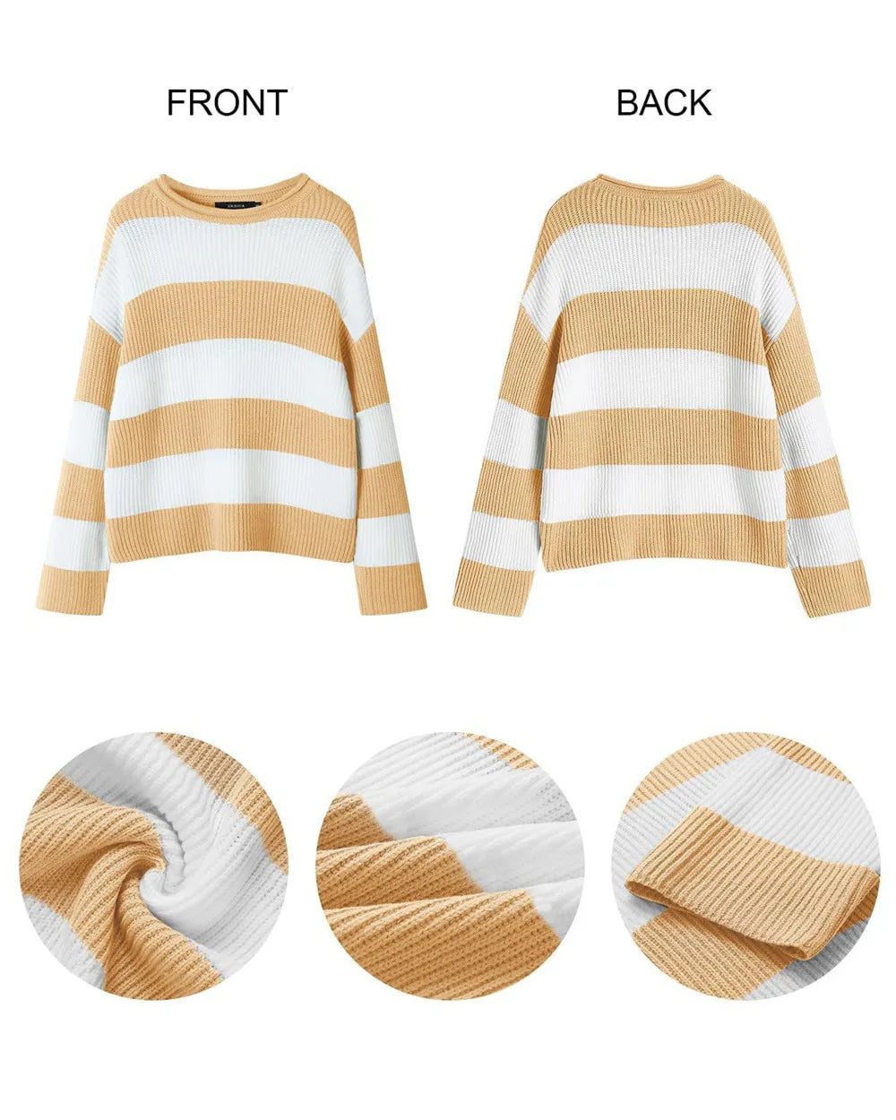 Pullover Sweaters - Casual Striped Chilly Season Oversized Pullover Sweater”