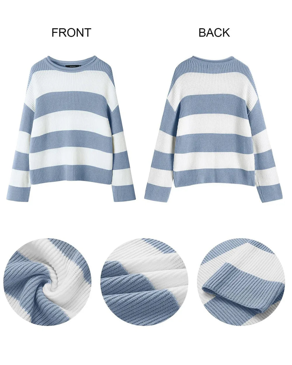 Pullover Sweaters - Casual Striped Chilly Season Oversized Pullover Sweater”