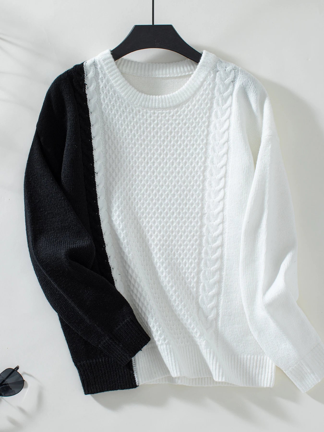 Pullover Sweaters - Chain-link-Rib-Thread locks Knit Pullover Sweaters – Modern Chic Look