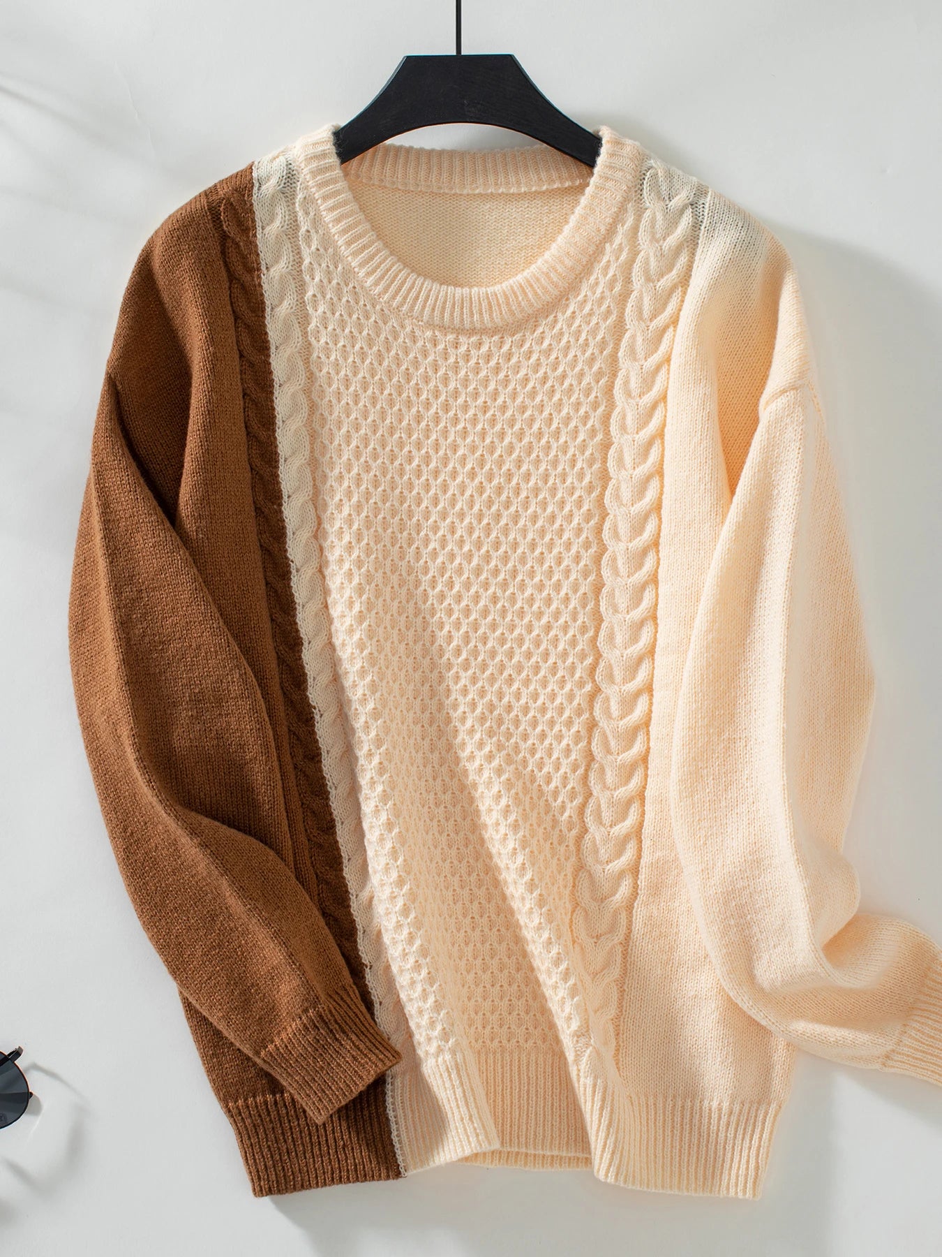 Pullover Sweaters - Chain-link-Rib-Thread locks Knit Pullover Sweaters – Modern Chic Look