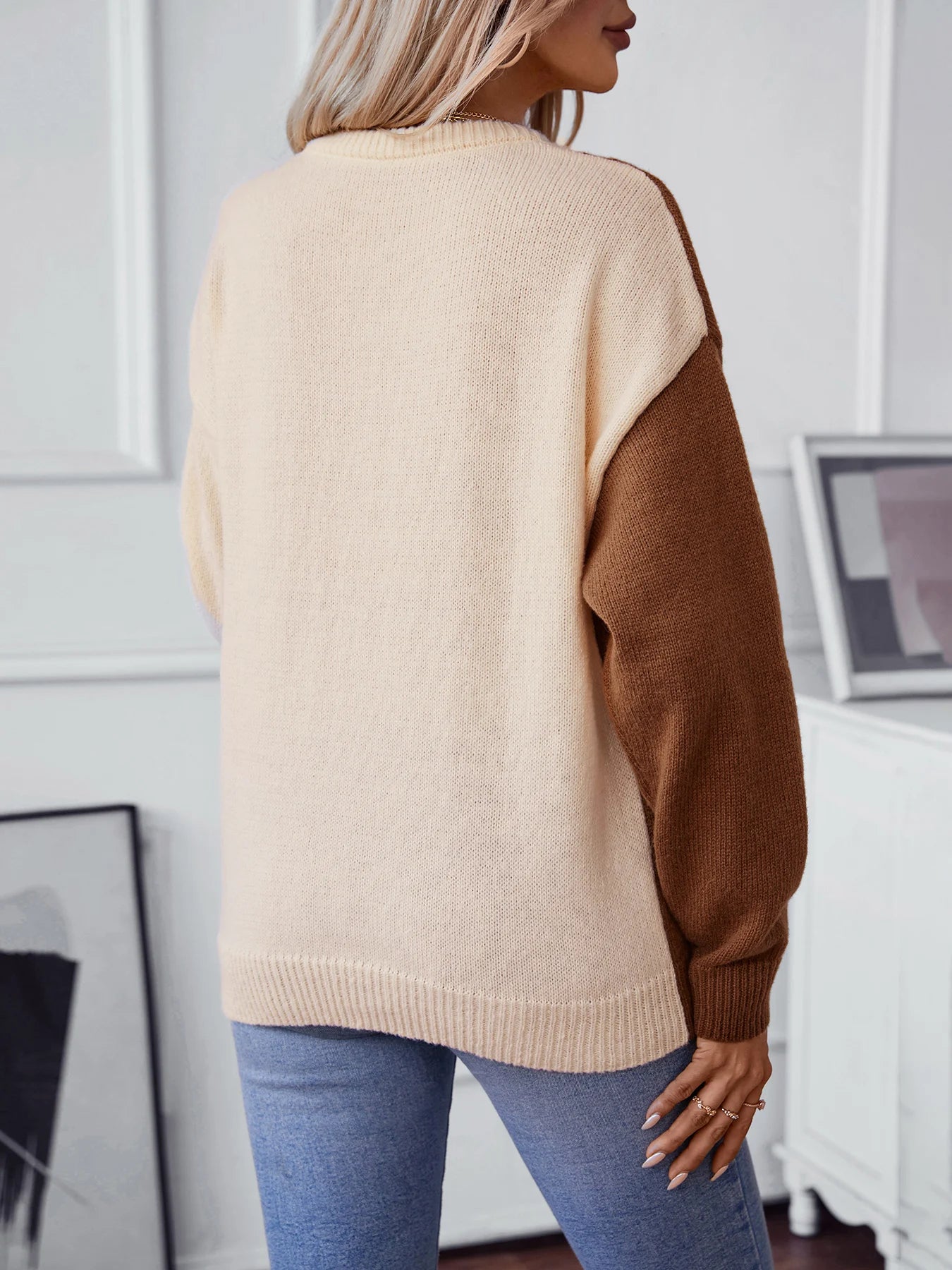 Pullover Sweaters - Chain-link-Rib-Thread locks Knit Pullover Sweaters – Modern Chic Look