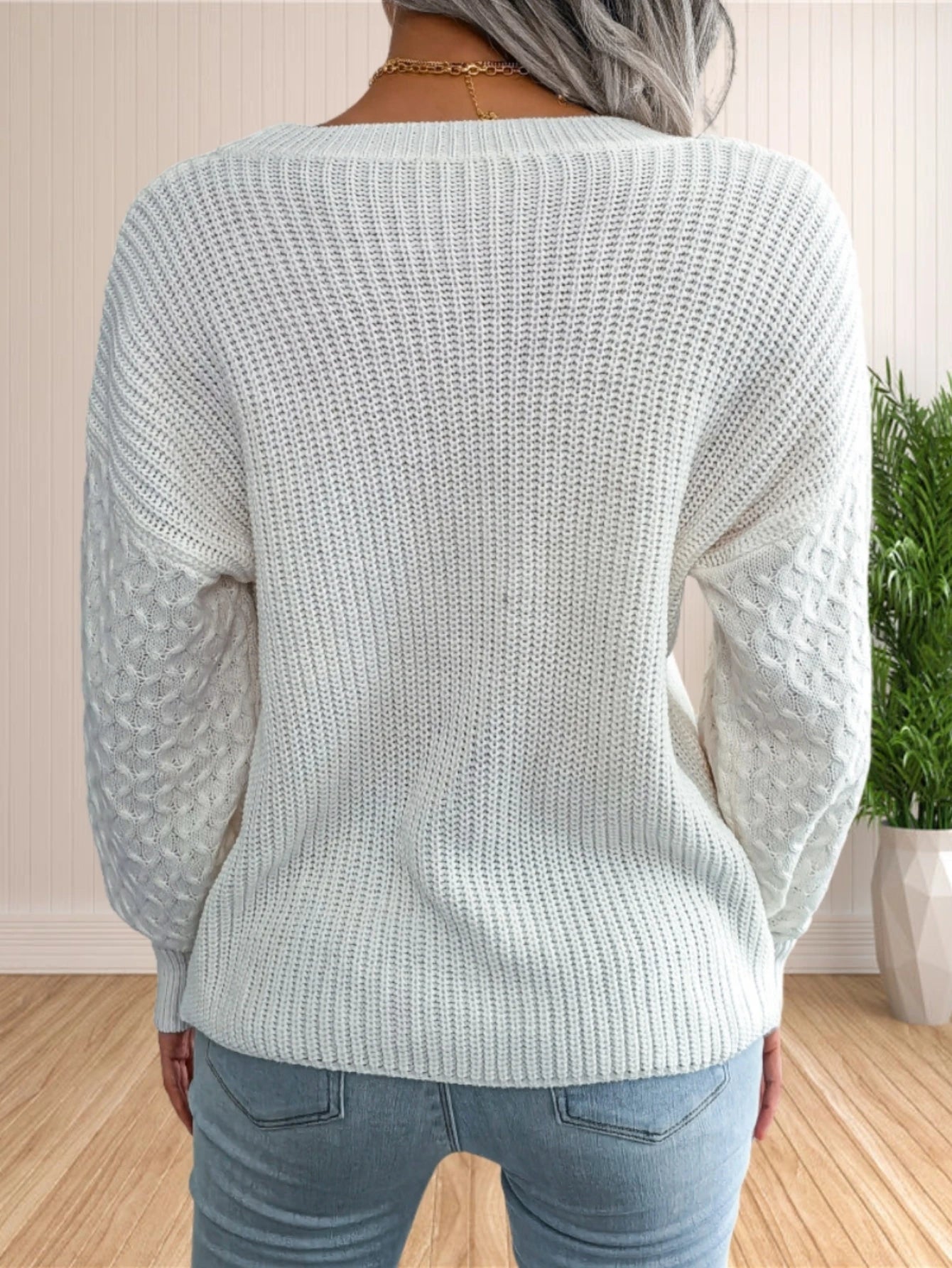 Pullover Sweaters - Chic Textured Crew Neck Sweater