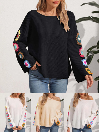 Pullover Sweaters - Folk Embroidered Cozy Pullover