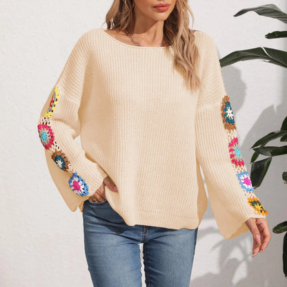 Pullover Sweaters - Folk Embroidered Cozy Pullover