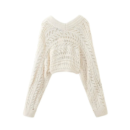 Pullover Sweaters - V-neck Crop Knitted Women Pullovers – Chic & Fancy