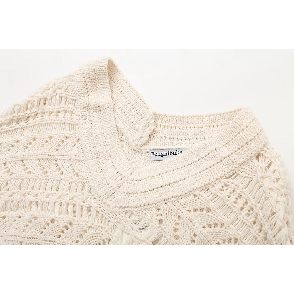 Pullover Sweaters - V-neck Crop Knitted Women Pullovers – Chic & Fancy