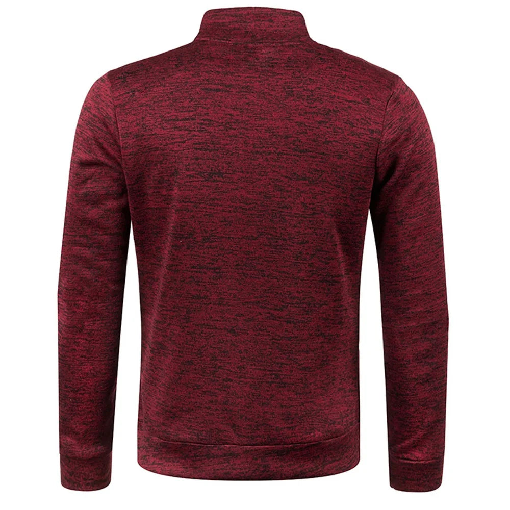 Pullovers - Casual Men's Half-Zip Sweatshirt in Heather