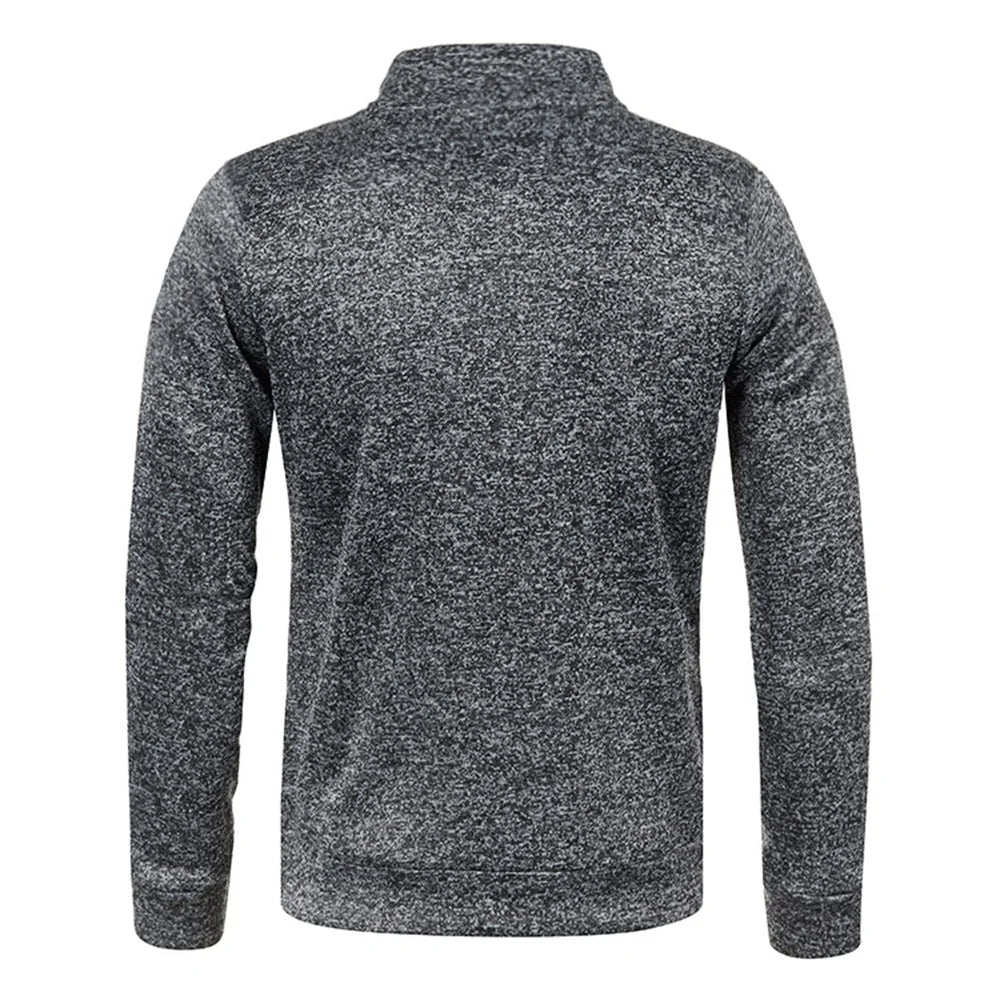 Pullovers - Casual Men's Half-Zip Sweatshirt in Heather