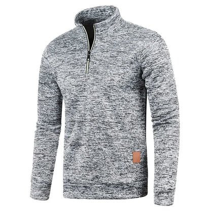 Pullovers - Casual Men's Half-Zip Sweatshirt in Heather