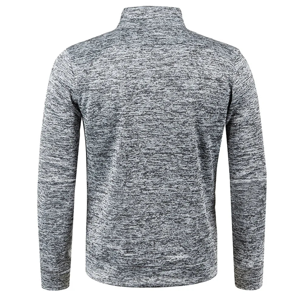 Pullovers - Casual Men's Half-Zip Sweatshirt in Heather