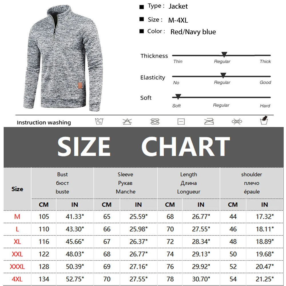 Pullovers - Casual Men's Half-Zip Sweatshirt in Heather