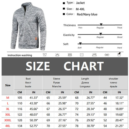 Pullovers - Casual Men's Half-Zip Sweatshirt in Heather