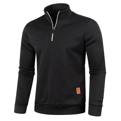 Pullovers - Casual Men's Half-Zip Sweatshirt in Heather