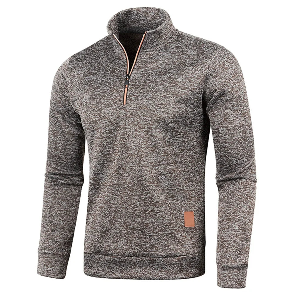 Pullovers - Casual Men's Half-Zip Sweatshirt in Heather