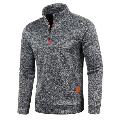 Pullovers - Casual Men's Half-Zip Sweatshirt in Heather